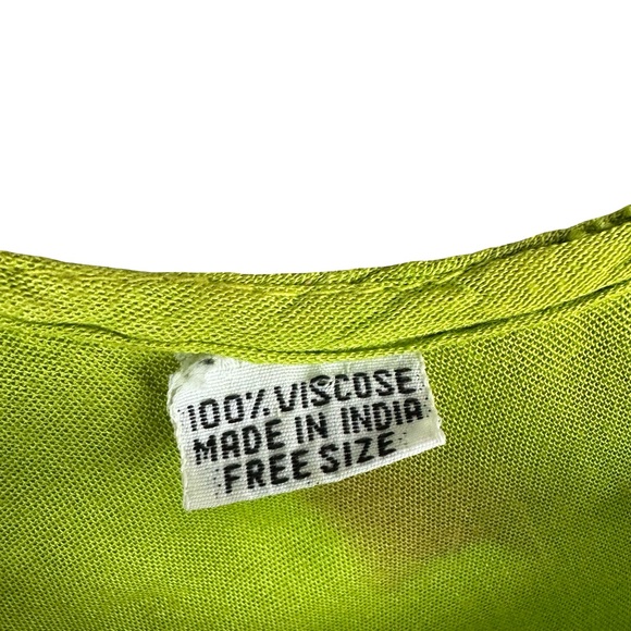 Boutique Green Floral Boho Tie Dye Sleeveless Flowing A-Line Dress Free Size - Picture 4 of 9